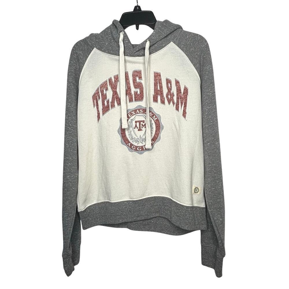 Three Square Texas A&M Aggie Pullover Soft Cozy Fleece Thumb Hole Hoodie Large
